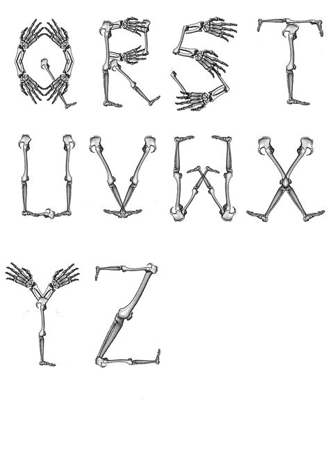 Printable Bone Letters